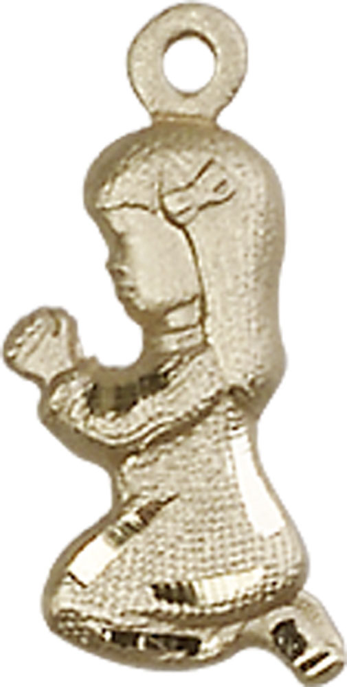 14kt Gold Filled Praying Girl Medal