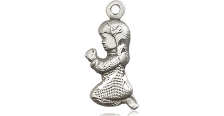 Sterling Silver Praying Girl Medal