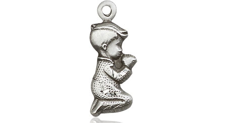 Sterling Silver Praying Boy Medal