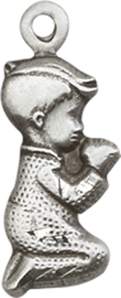 Sterling Silver Praying Boy Medal