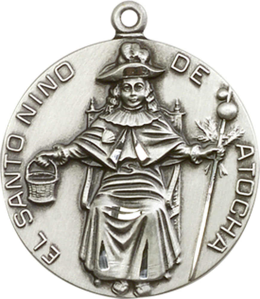 Sterling Silver Saint NiCB1o de Atocha Medal