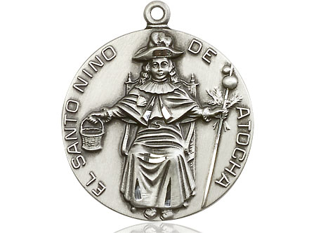 Sterling Silver Saint NiCB1o de Atocha Medal