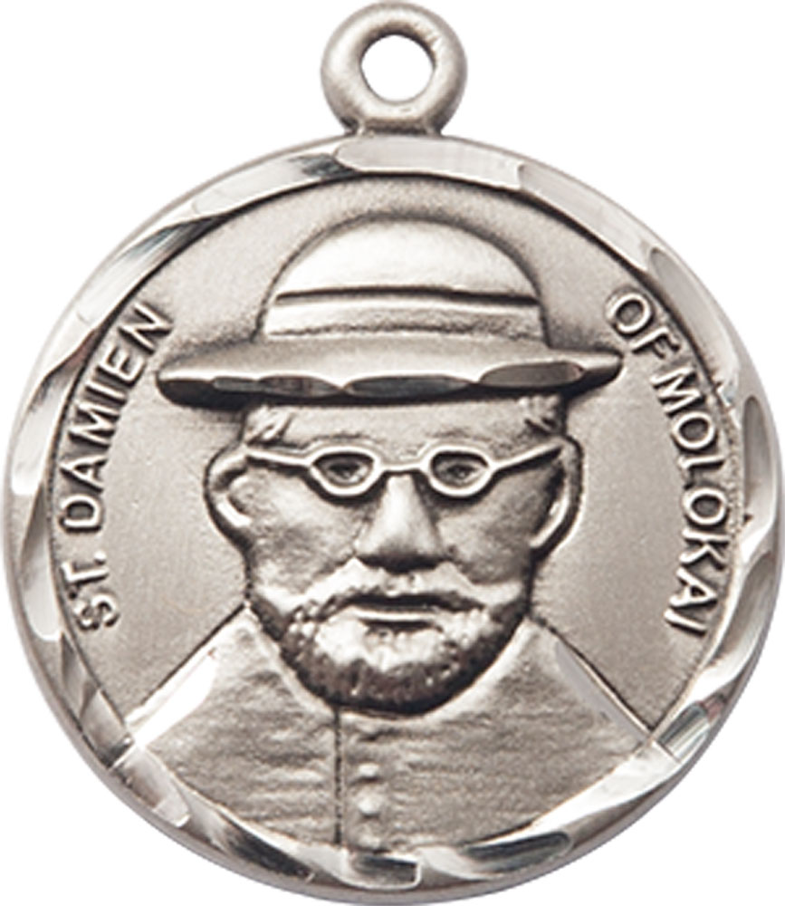 Sterling Silver Saint Damien of Molokai Medal