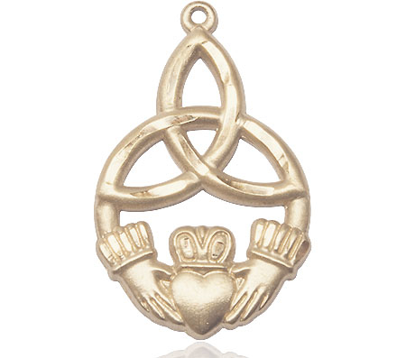 14kt Gold Filled Irish Knot Claddagh Medal