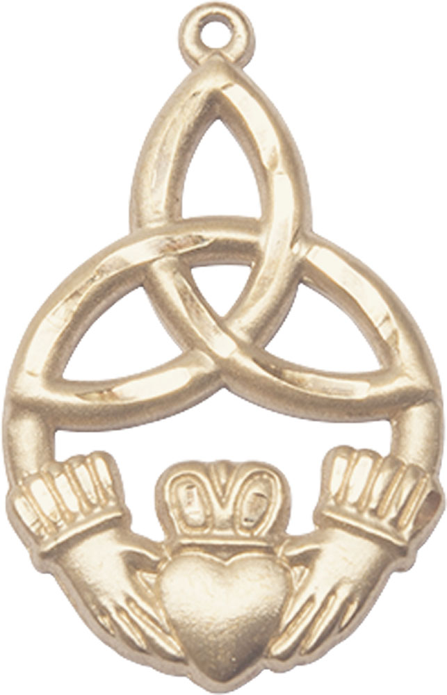 14kt Gold Filled Irish Knot Claddagh Medal