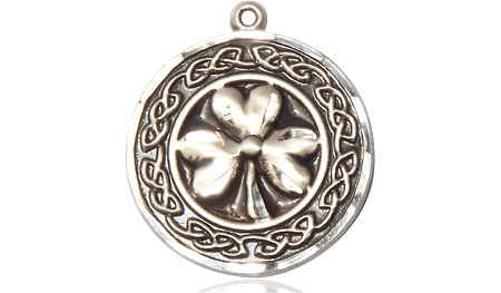 Sterling Silver Shamrock w/Celtic Border Medal