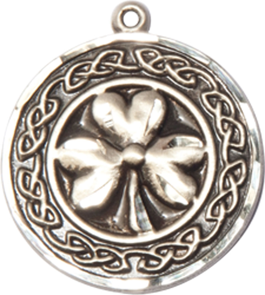 Sterling Silver Shamrock w/Celtic Border Medal