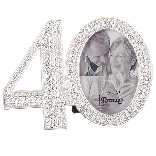 3.25"H 40th Rhhinestone Frame