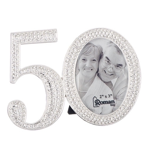 3.25"H 50th Rhinestone Frame