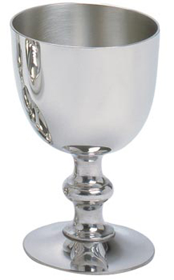 Chalice.  Pewter.  4-7/8&quot;H., 3-1/4&quot; dia. cup, 8 oz. cap.