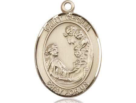 14kt Gold Filled Saint Cecilia Medal