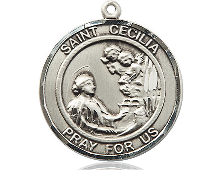 Sterling Silver Saint Cecilia Medal