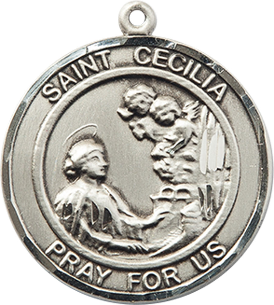 Sterling Silver Saint Cecilia Medal