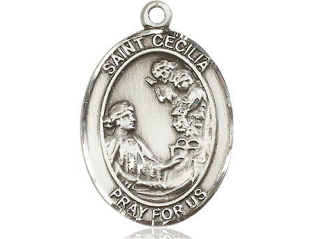 Sterling Silver Saint Cecilia Medal