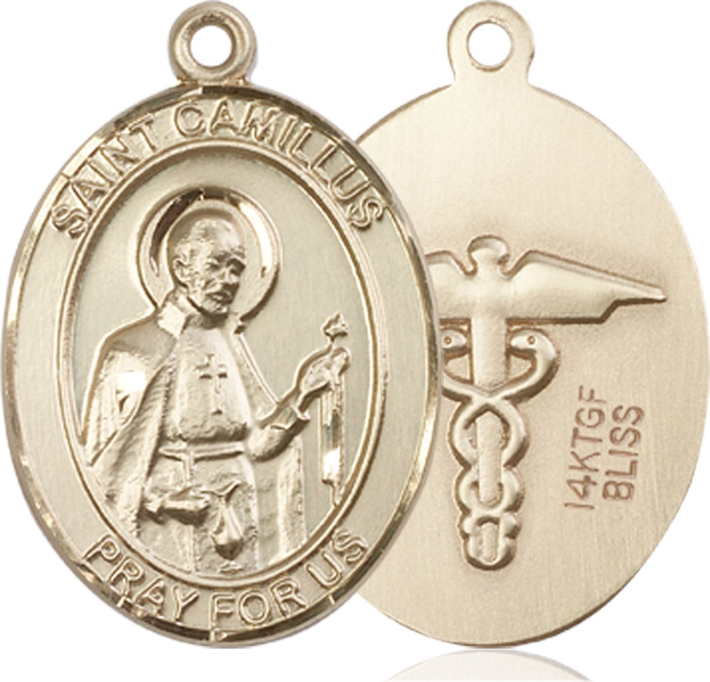 14kt Gold Filled Saint Camillus of Lellis Nurse Medal