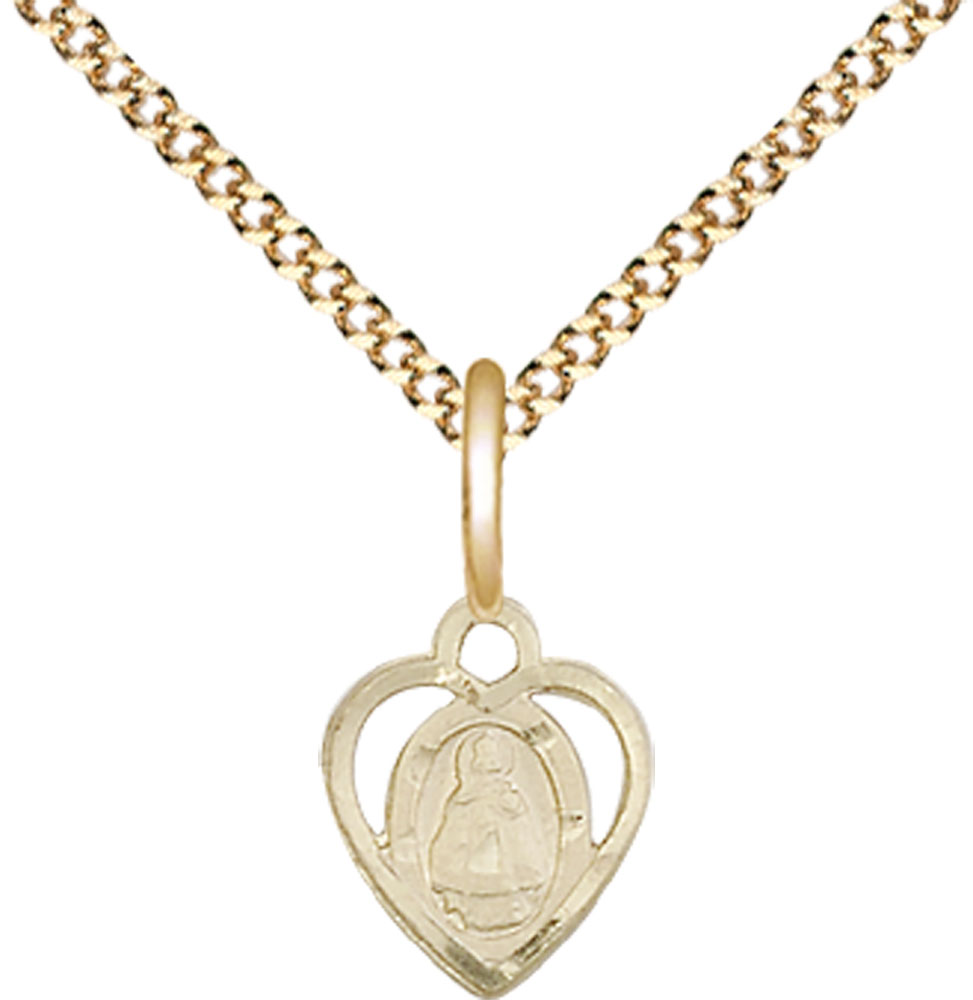 14kt Gold Filled Infant Pendant on a 18 inch Gold Plate Light Curb chain