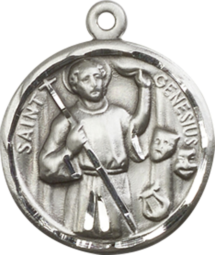 Sterling Silver Saint Genesius of Rome Medal