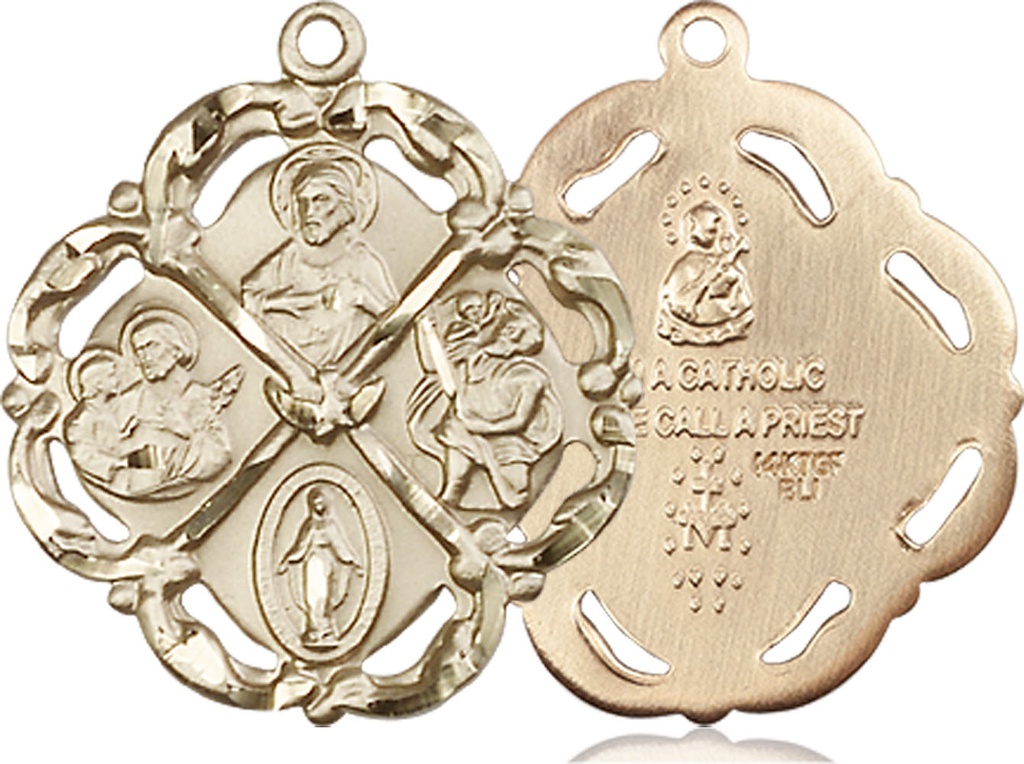 14kt Gold Filled 5-Way Medal