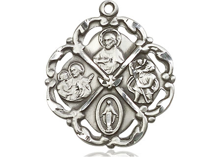 Sterling Silver 5-Way Medal