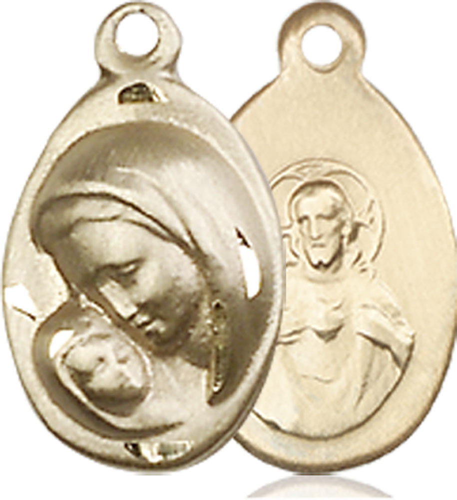 14kt Gold Filled Madonna &amp; Child Medal - With Box