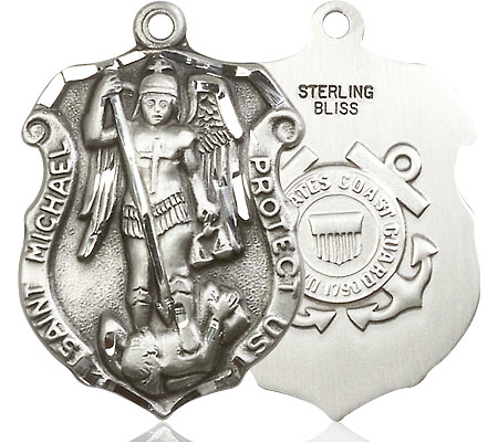 Sterling Silver Saint Michael Coast Guard Medal