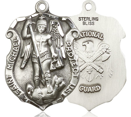 Sterling Silver Saint Michael National Guard Medal