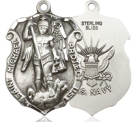 Sterling Silver Saint Michael Navy Medal