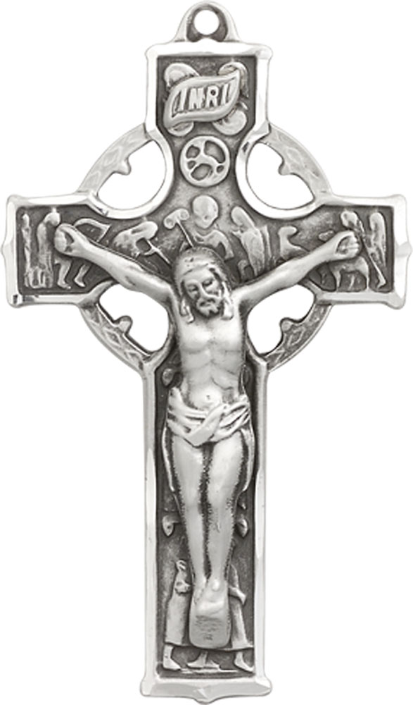 Sterling Silver Celtic Crucifix Medal