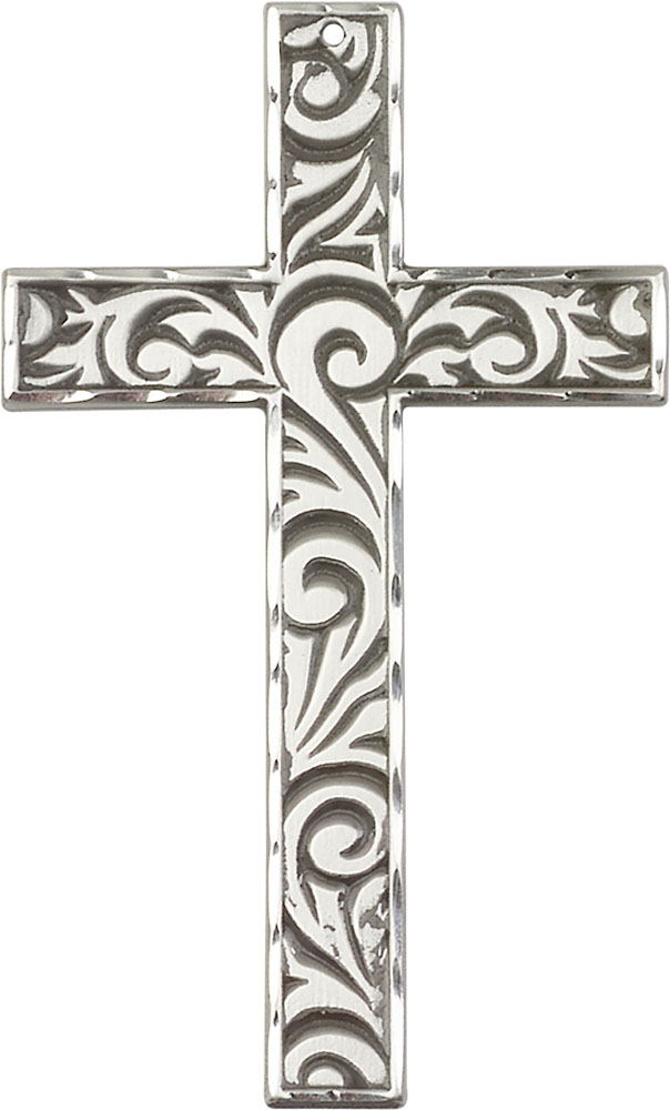 Sterling Silver Knurled Cross Medal