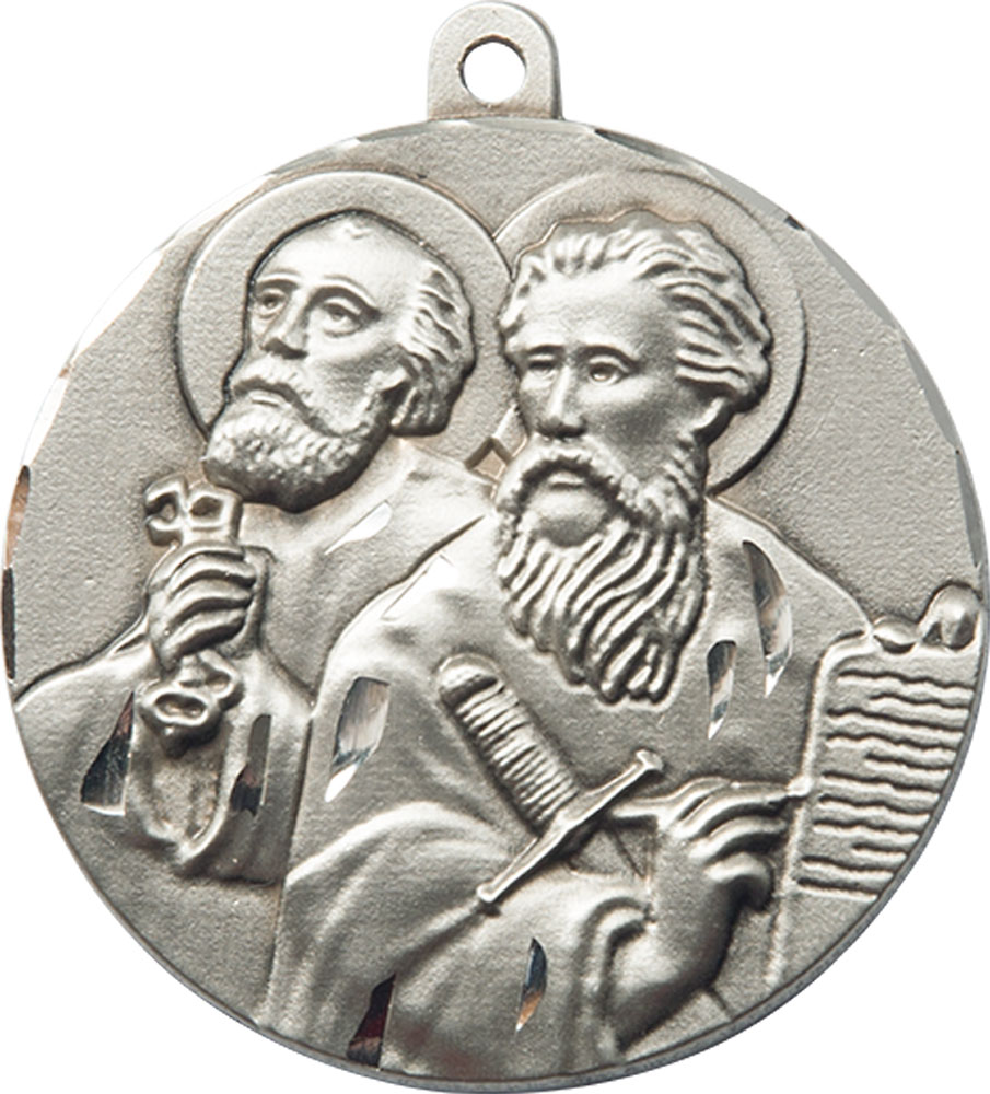 Sterling Silver Saint Peter St Paul Medal