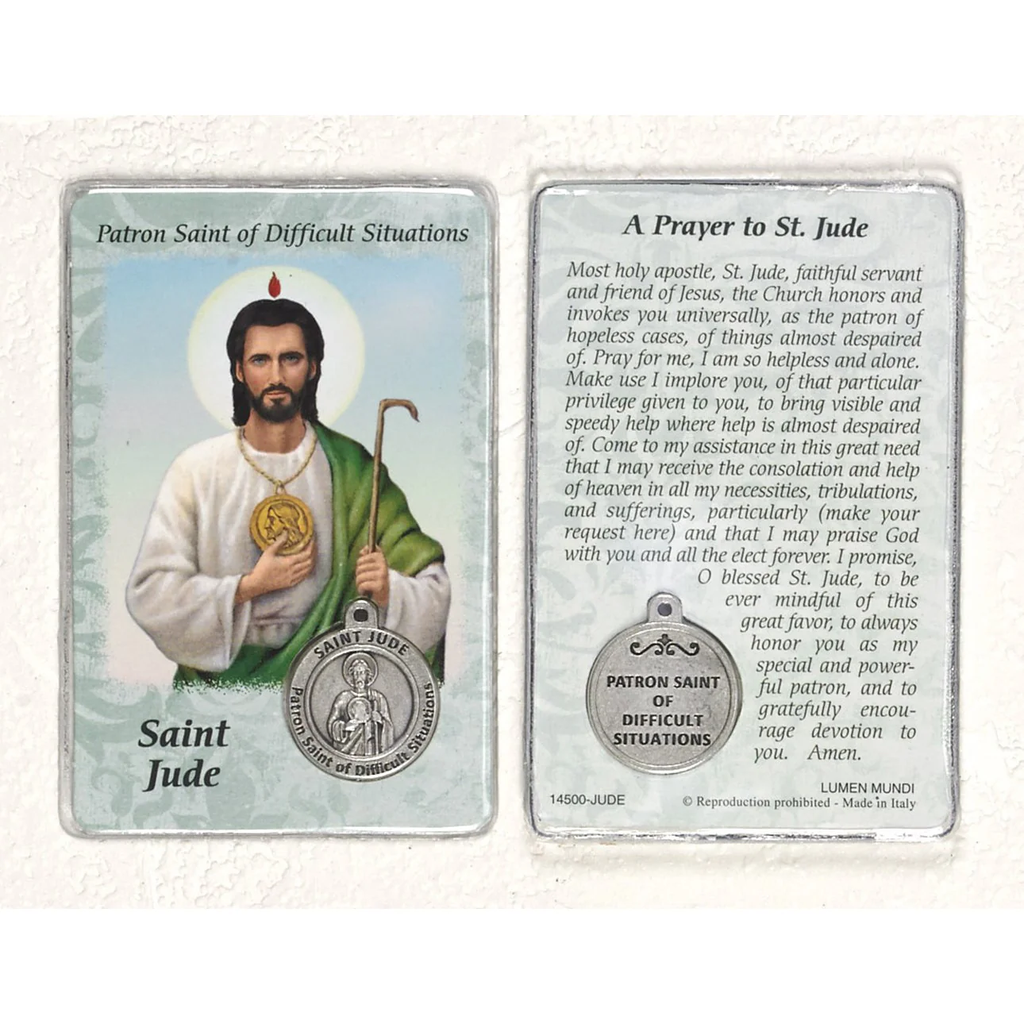 St. Jude Prayer Card with Medal - Healing Saint for Impossible Cases