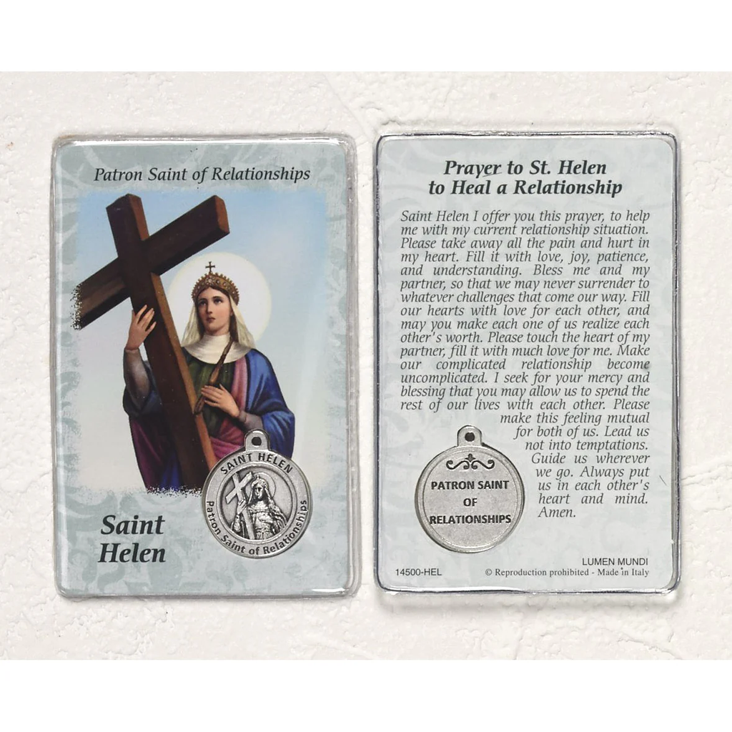 St. Helen Prayer Card with Medal - Healing Saint for Relationships