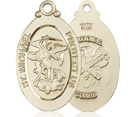 14kt Gold Filled Saint Michael National Guard Medal