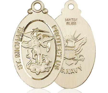 14kt Gold Filled Saint Michael Navy Medal