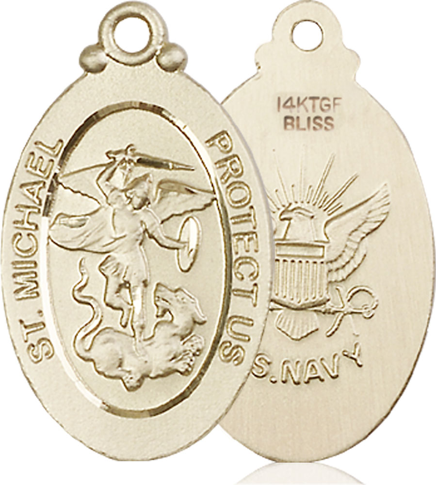 14kt Gold Filled Saint Michael Navy Medal