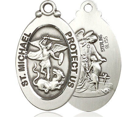 Sterling Silver Saint Michael the Archangel Medal - With Box