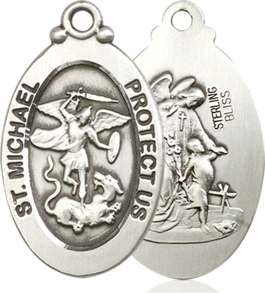 Sterling Silver Saint Michael the Archangel Medal - With Box