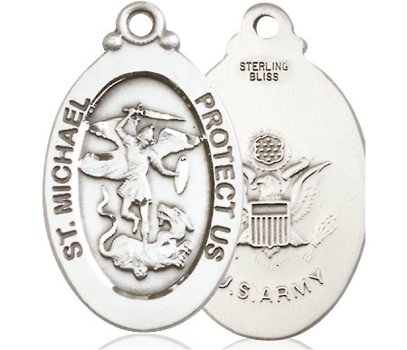 Sterling Silver Saint Michael Army Medal