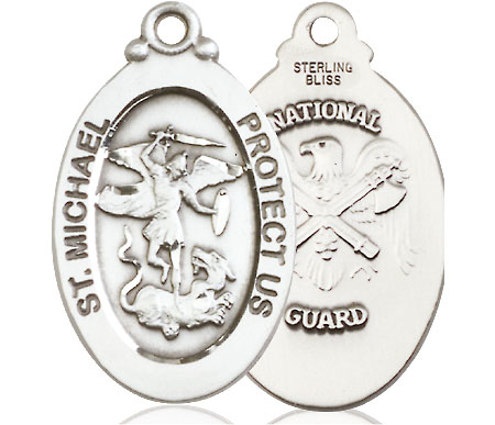 Sterling Silver Saint Michael National Guard Medal