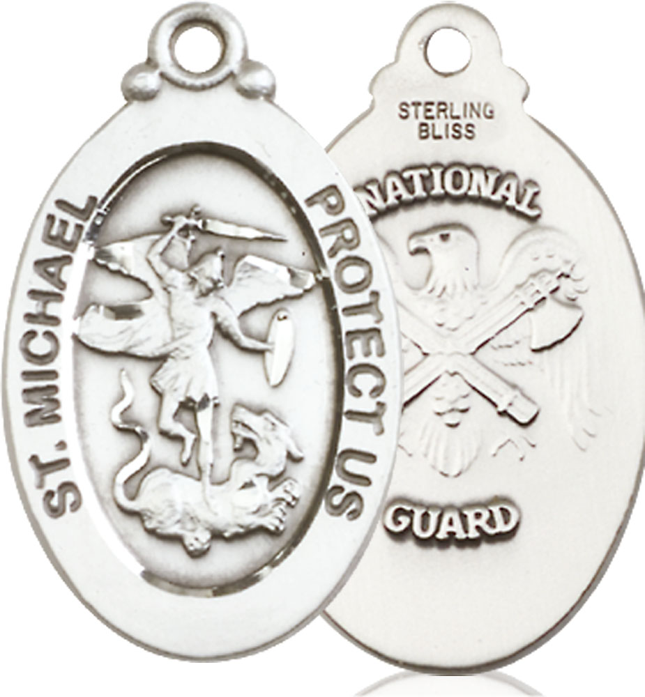 Sterling Silver Saint Michael National Guard Medal