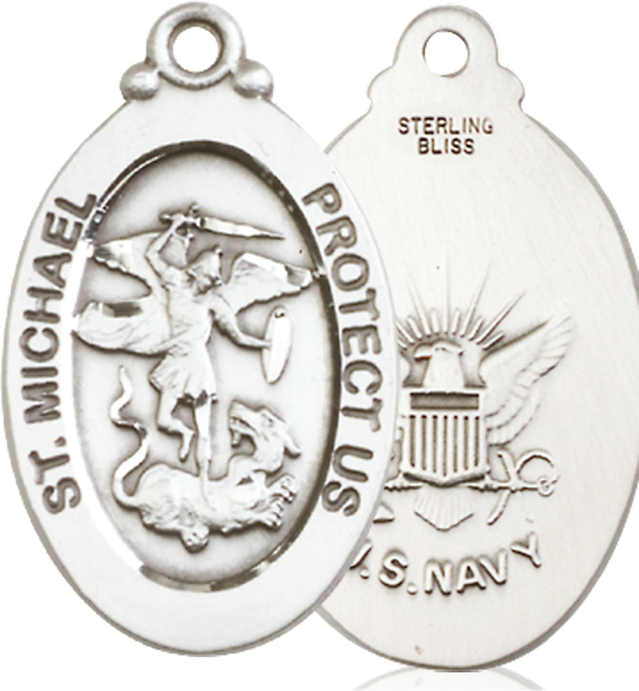 Sterling Silver Saint Michael Navy Medal