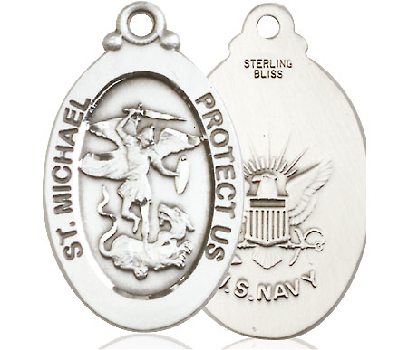 Sterling Silver Saint Michael Navy Medal