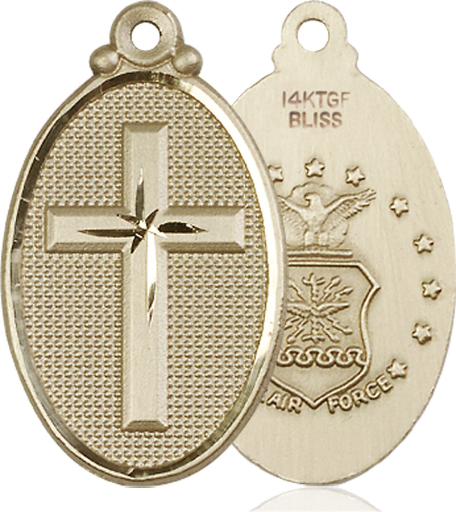 14kt Gold Filled Cross Air Force Medal