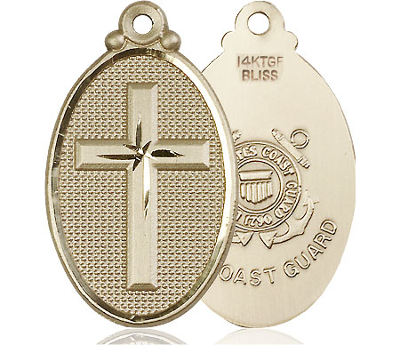 14kt Gold Filled Cross Coast Guard Medal