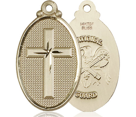 14kt Gold Filled Cross National Guard Medal