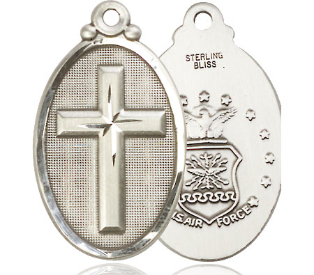 Sterling Silver Cross Air Force Medal