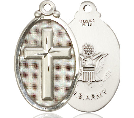 Sterling Silver Cross Army Medal