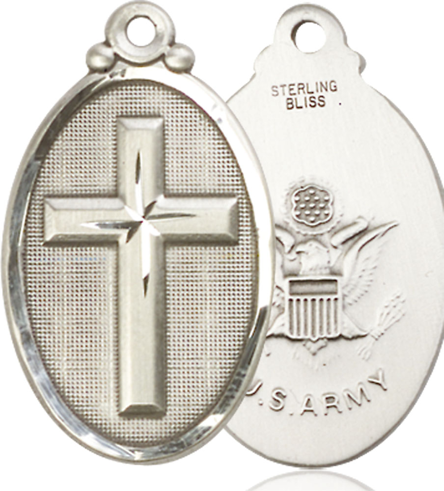 Sterling Silver Cross Army Medal