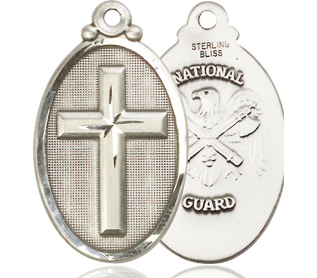 Sterling Silver Cross National Guard Medal