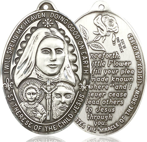 Sterling Silver Saint Therese of the Child of Jesus Medal